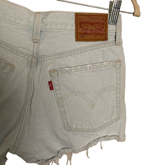 Levi’s Women’s 501 Denim Shorts Button Fly Ripped Distressed Jean Better Love 26 - Picture 14 of 16
